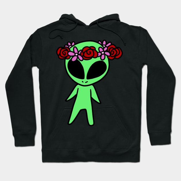 Flower Crown Alien Hoodie by saradaboru